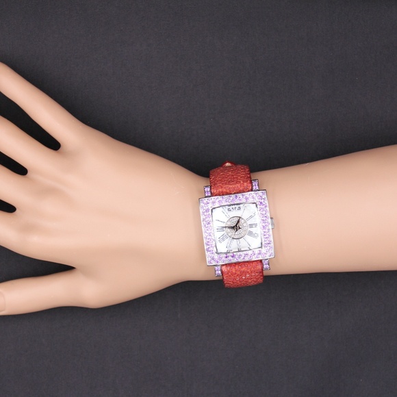 Amethyst Diamond 3.27 Tcw Unisex Luxury Watch